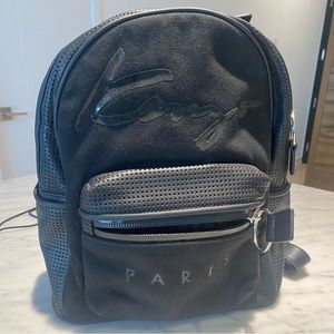 Kenzo Leather and Cloth Mini Backpack Black
